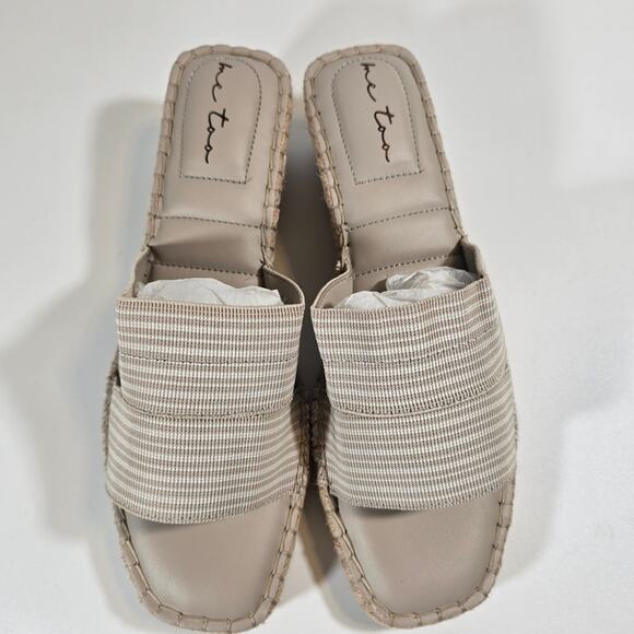 L Me Too Cayman Natural Ivory Slip On Wedge Sandals Womens Size 10 Espadrille - Picture 5 of 10